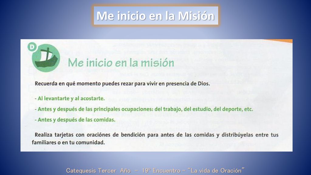 Catequesis Tercer Año - 19º Encuentro - La vida de Oración