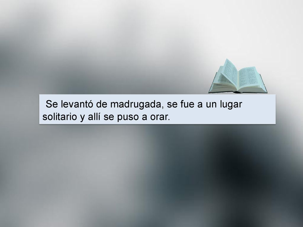 Se levantó de madrugada, se fue a un lugar solitario y allí se puso a orar.
