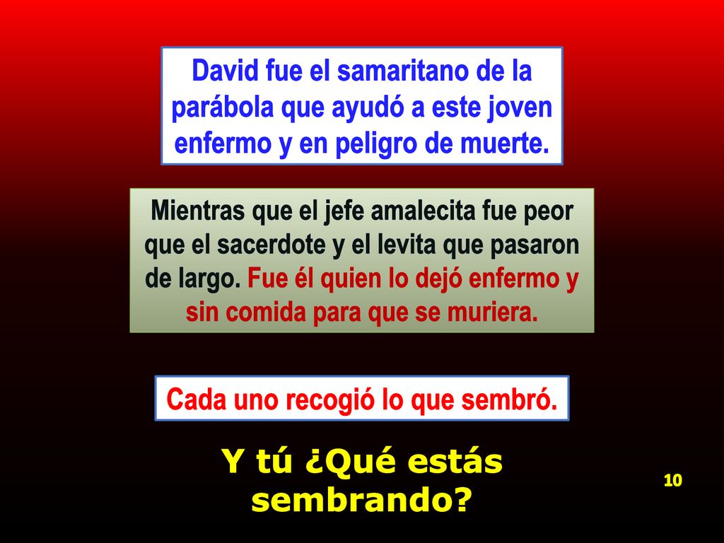 Cada uno recogió lo que sembró. Y tú ¿Qué estás sembrando