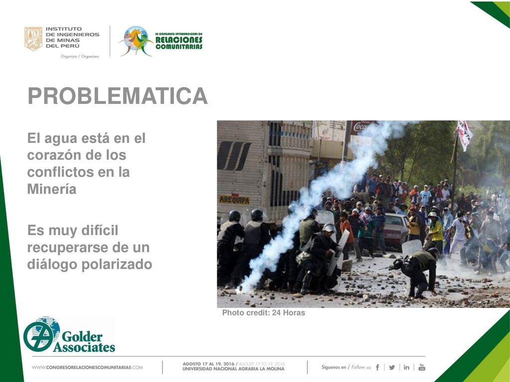 PROBLEMATICA El agua está en el corazón de los conflictos en la Minería. Es muy difícil recuperarse de un diálogo polarizado.