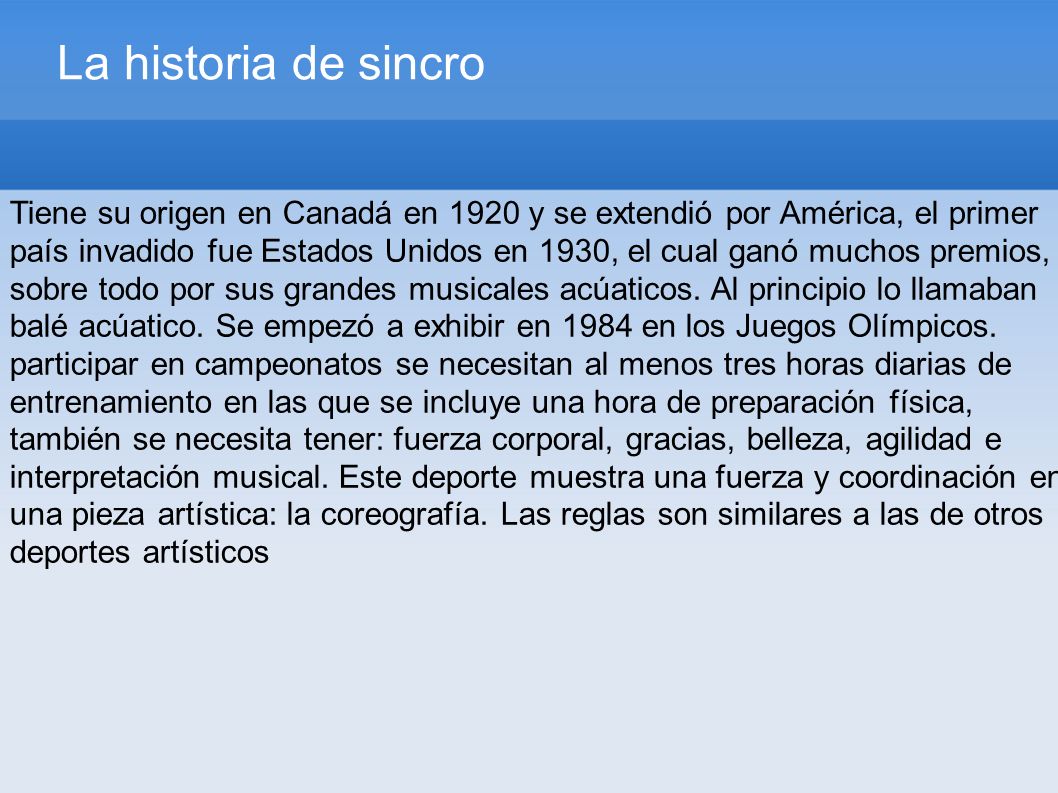 La historia de sincro