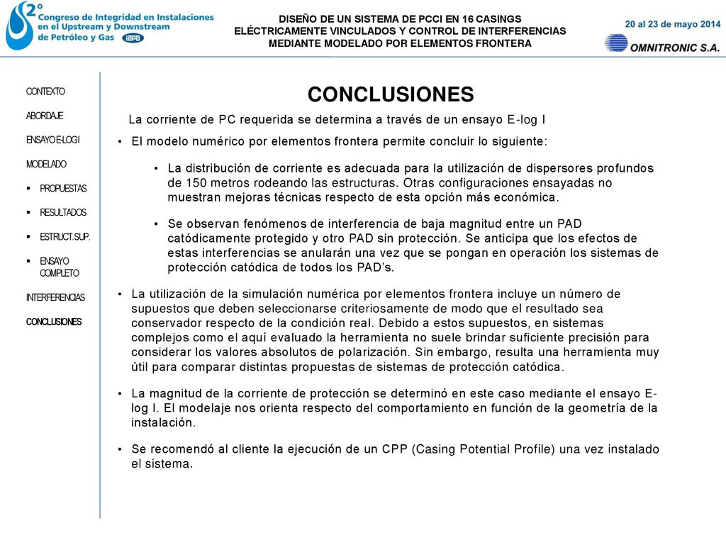 DISEÑO DE UN SISTEMA DE PCCI EN 16 CASINGS ELÉCTRICAMENTE VINCULADOS Y CONTROL DE INTERFERENCIAS MEDIANTE MODELADO POR ELEMENTOS FRONTERA