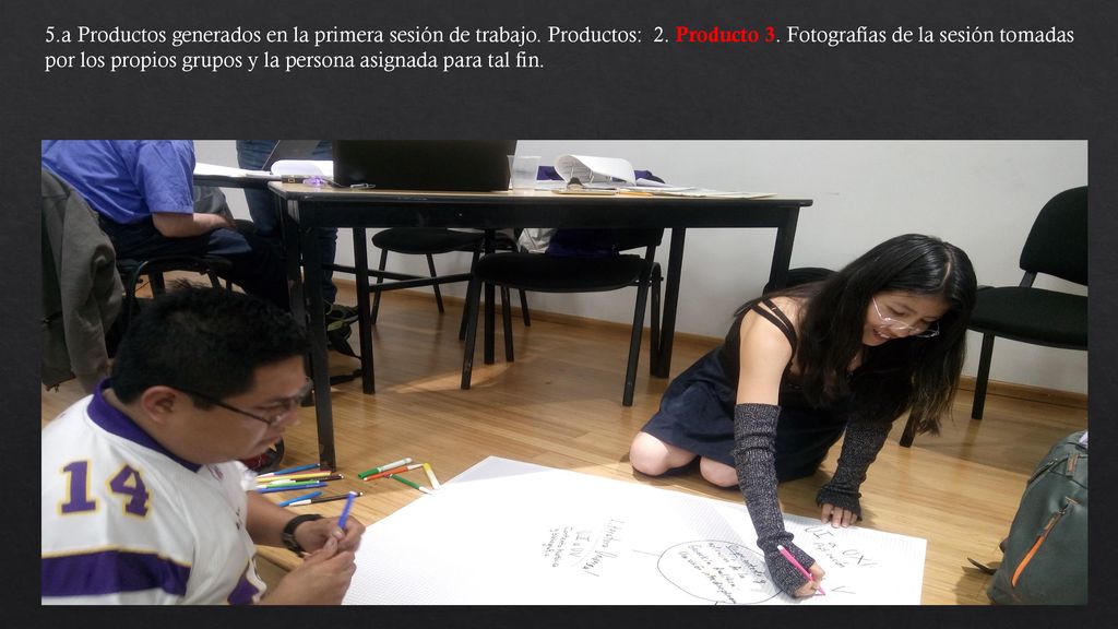 5. a Productos generados en la primera sesión de trabajo. Productos: 2