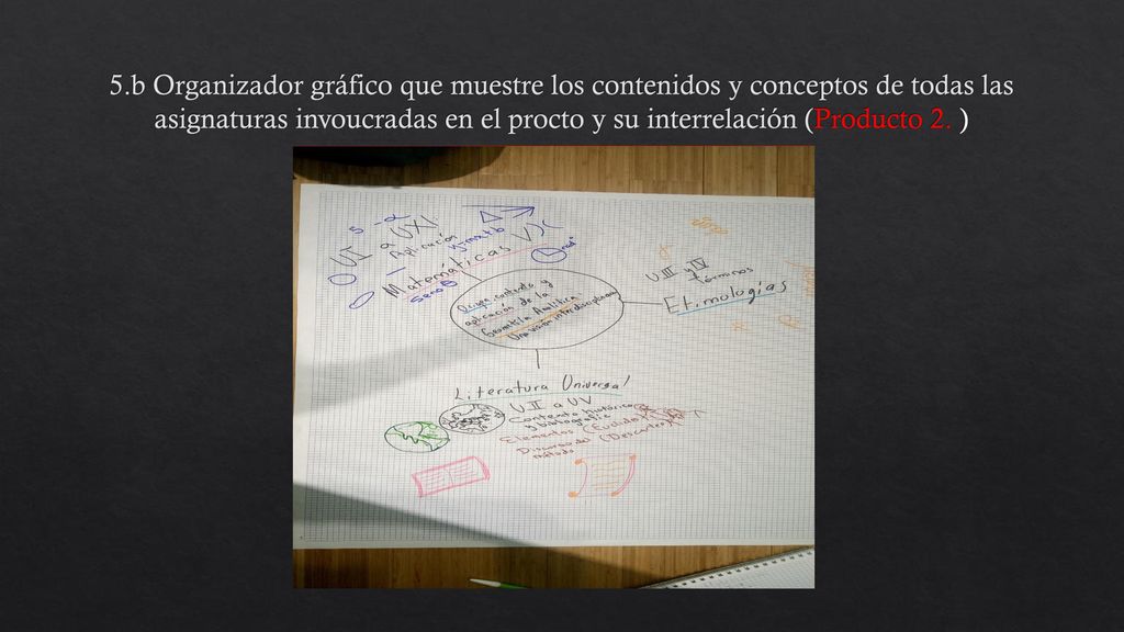 5.b Organizador gráfico que muestre los contenidos y conceptos de todas las asignaturas invoucradas en el procto y su interrelación (Producto 2.