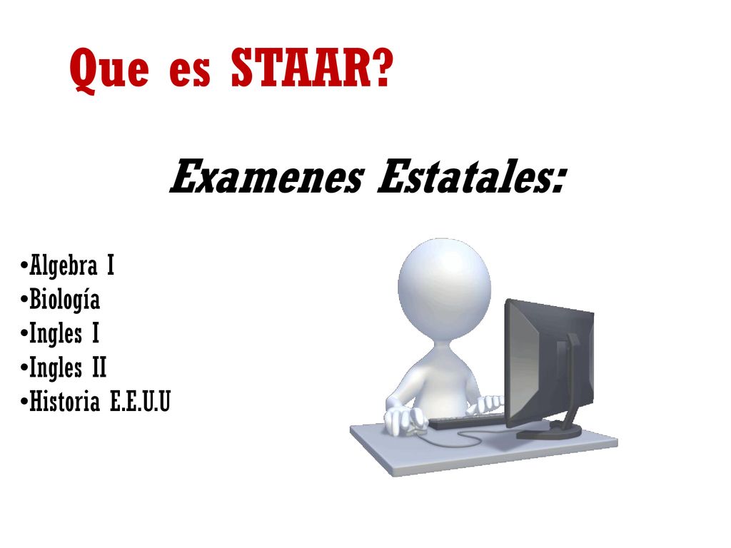 Que es STAAR Examenes Estatales: Algebra I Biología Ingles I