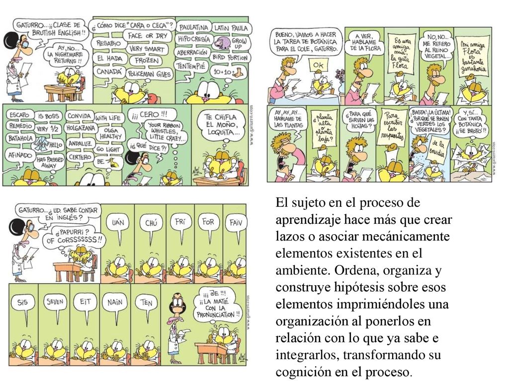 El sujeto en el proceso de aprendizaje hace más que crear lazos o asociar mecánicamente elementos existentes en el ambiente.