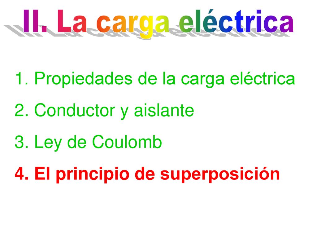 1. Propiedades de la carga eléctrica 2. Conductor y aislante