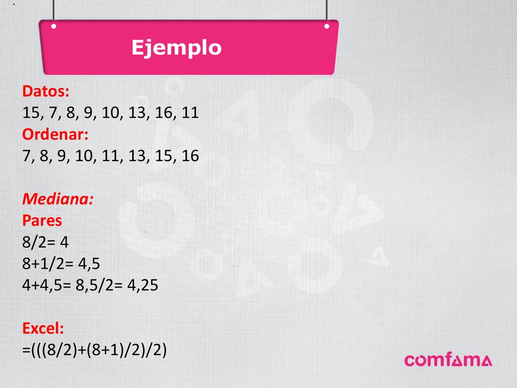 . Ejemplo. La suma de las frecuencias absolutas es igual al número total de datos, que se representa por N.