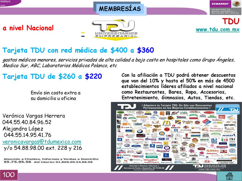 TDU a nivel Nacional Tarjeta TDU con red médica de $400 a $360