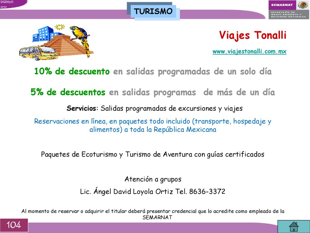 Viajes Tonalli 10% de descuento en salidas programadas de un solo día
