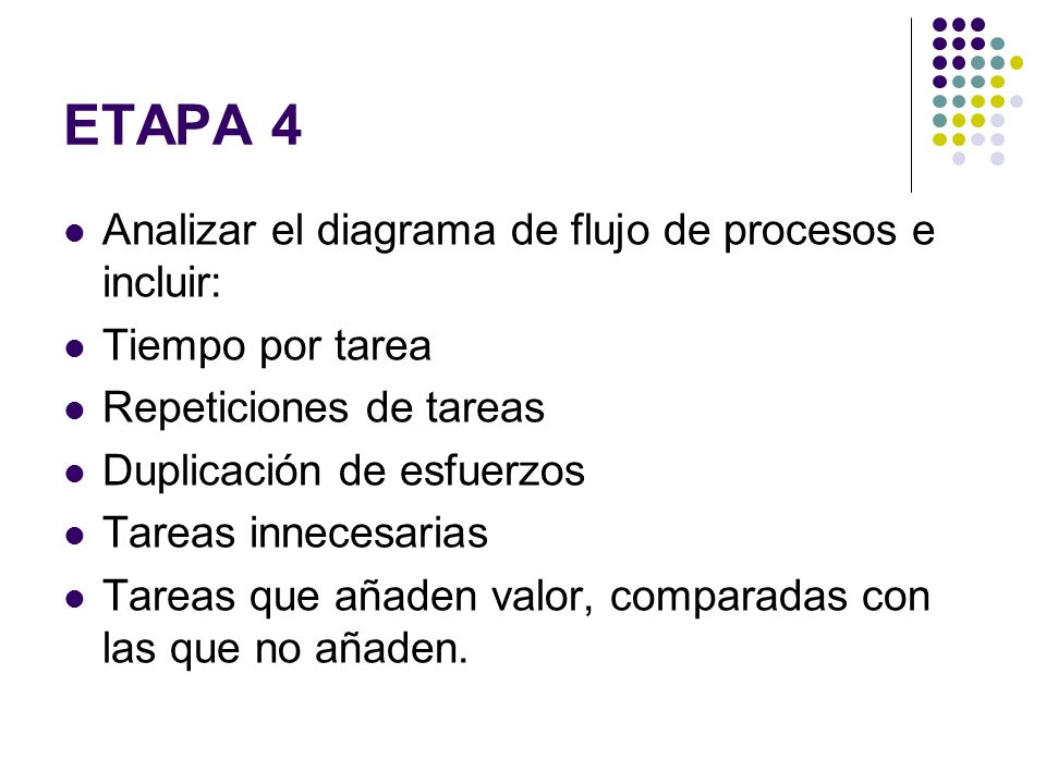 ETAPA 4 Analizar el diagrama de flujo de procesos e incluir: