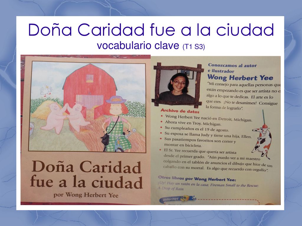 Doña Caridad fue a la ciudad vocabulario clave (T1 S3)