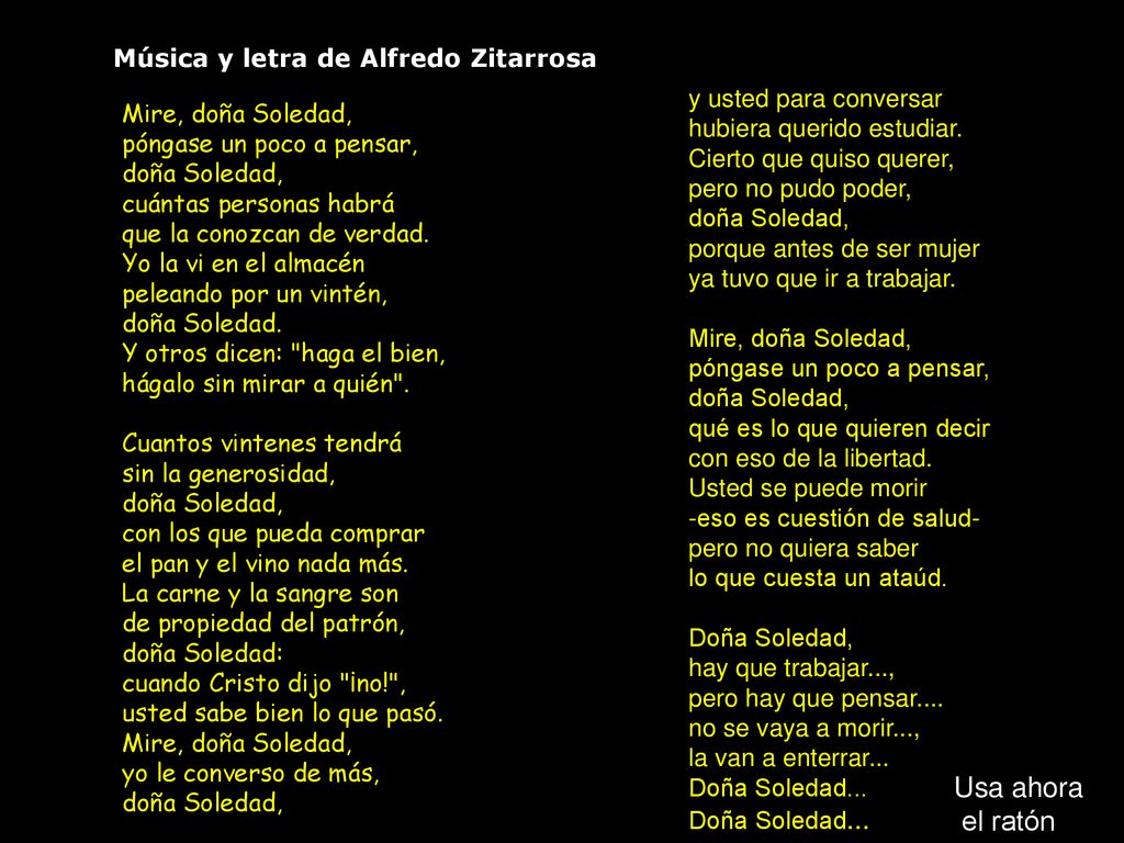 Usa ahora el ratón Música y letra de Alfredo Zitarrosa