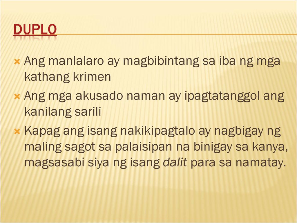 Duplo Ang manlalaro ay magbibintang sa iba ng mga kathang krimen