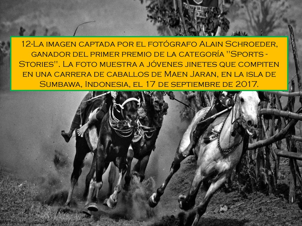12-La imagen captada por el fotógrafo Alain Schroeder, ganador del primer premio de la categoría Sports - Stories .