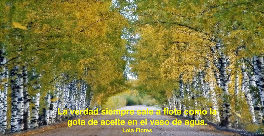 La verdad siempre sale a flote como la gota de aceite en el vaso de agua.