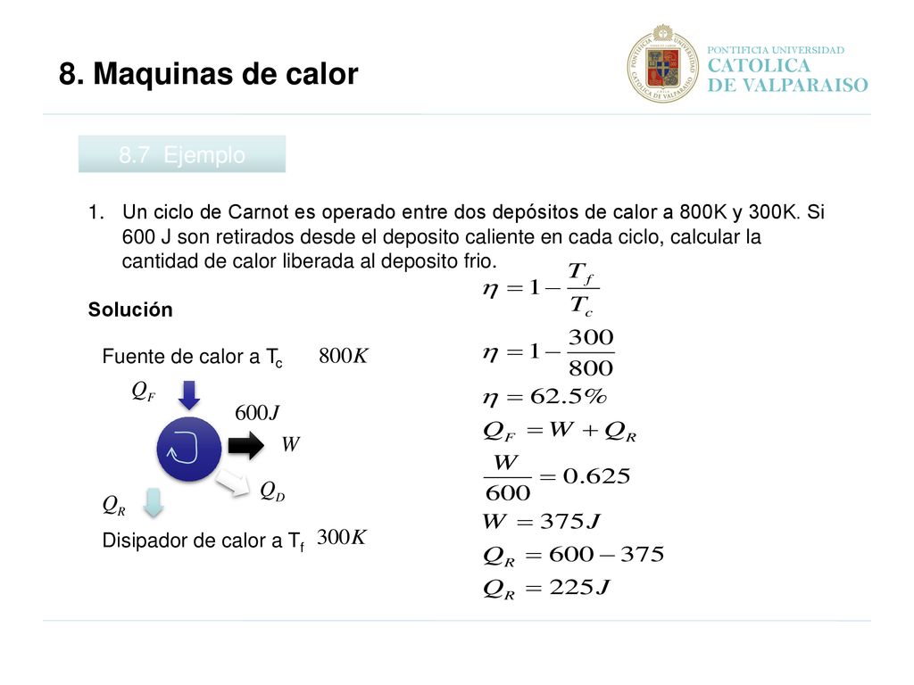 8. Maquinas de calor 8.7 Ejemplo CATOLICA DE VALPARAISO