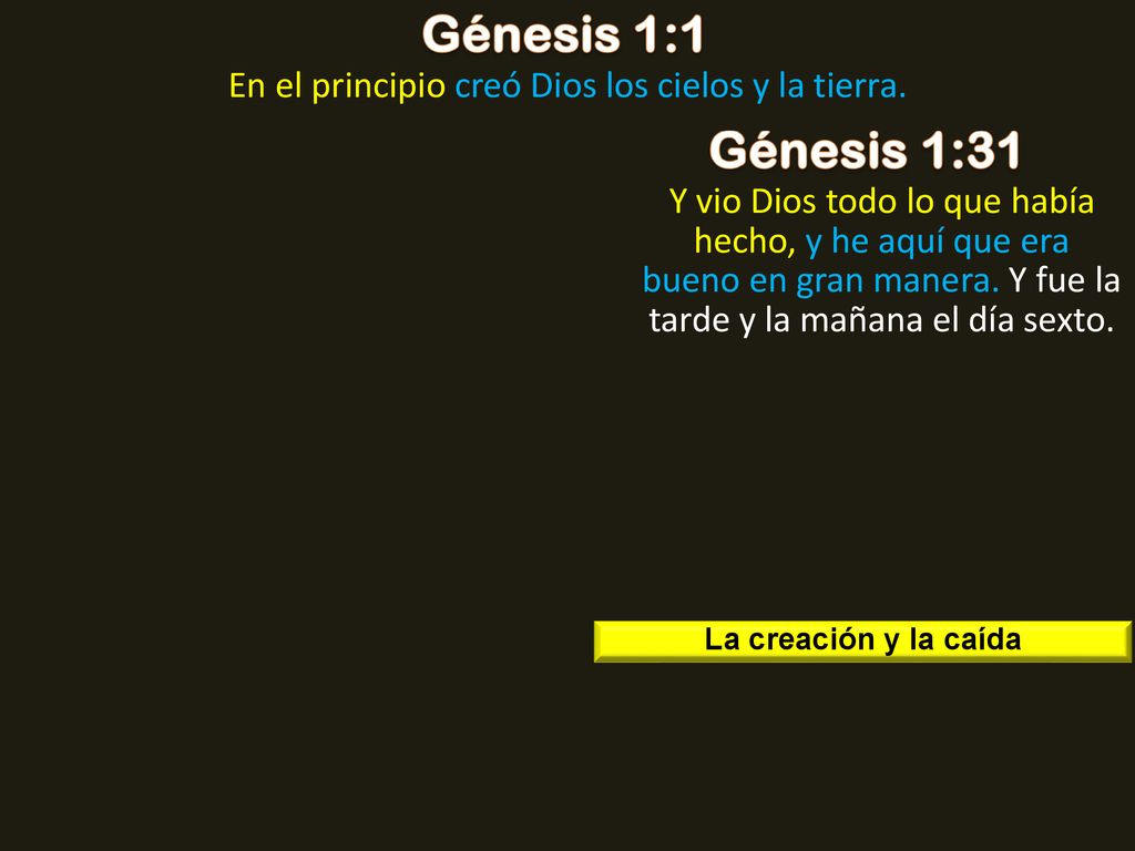 En el principio creó Dios los cielos y la tierra.