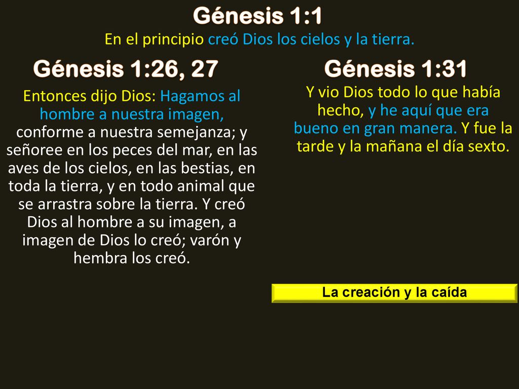 En el principio creó Dios los cielos y la tierra.