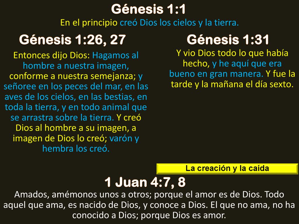 En el principio creó Dios los cielos y la tierra.