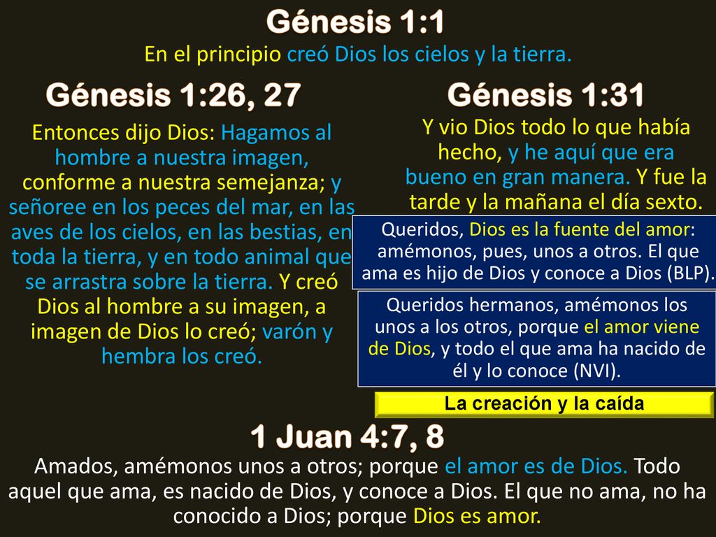 En el principio creó Dios los cielos y la tierra.