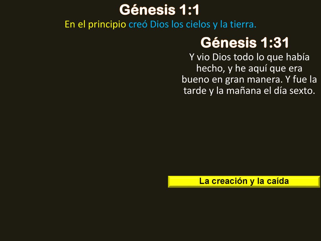 En el principio creó Dios los cielos y la tierra.