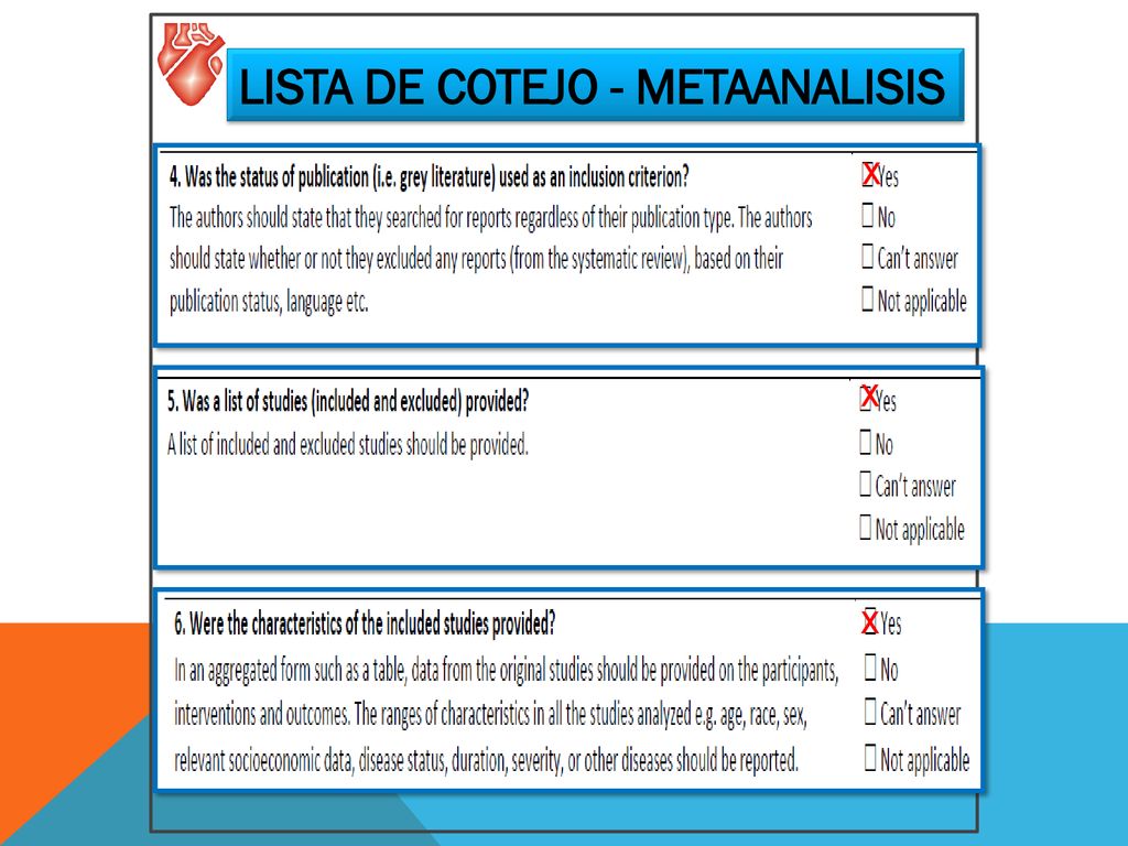 LISTA DE COTEJO - METAANALISIS