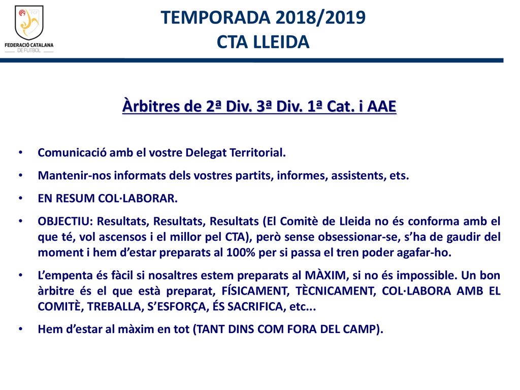 Àrbitres de 2ª Div. 3ª Div. 1ª Cat. i AAE