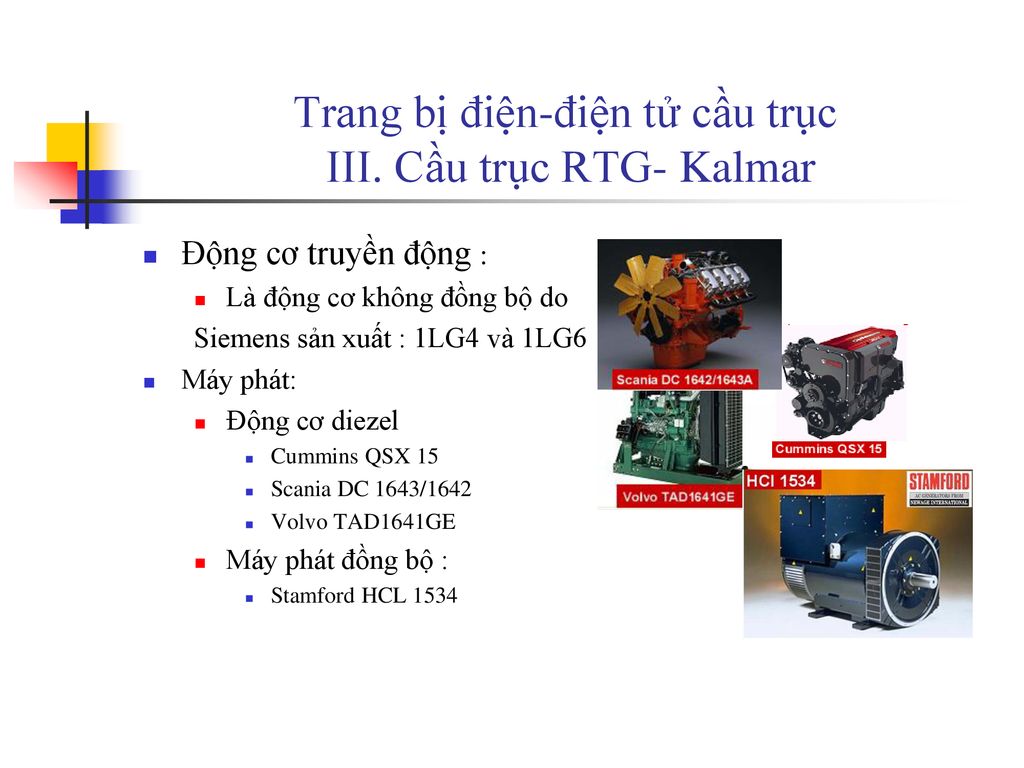 Trang bị điện-điện tử cầu trục III. Cầu trục RTG- Kalmar