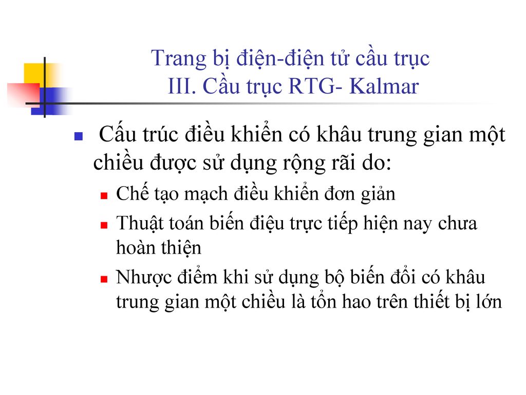Trang bị điện-điện tử cầu trục III. Cầu trục RTG- Kalmar