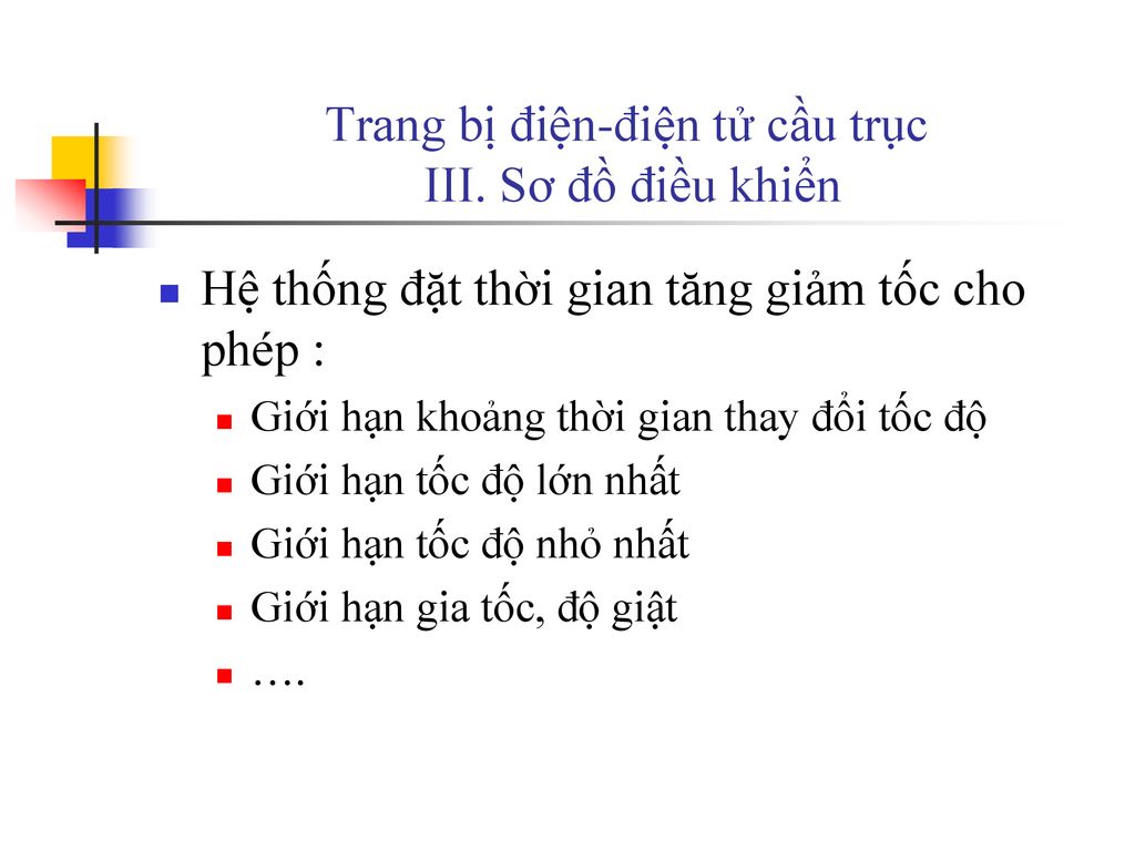 Trang bị điện-điện tử cầu trục III. Sơ đồ điều khiển