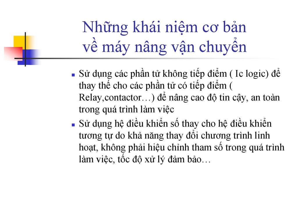 Những khái niệm cơ bản về máy nâng vận chuyển
