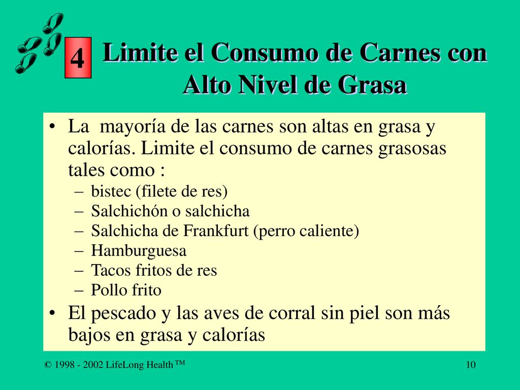Limite el Consumo de Carnes con Alto Nivel de Grasa