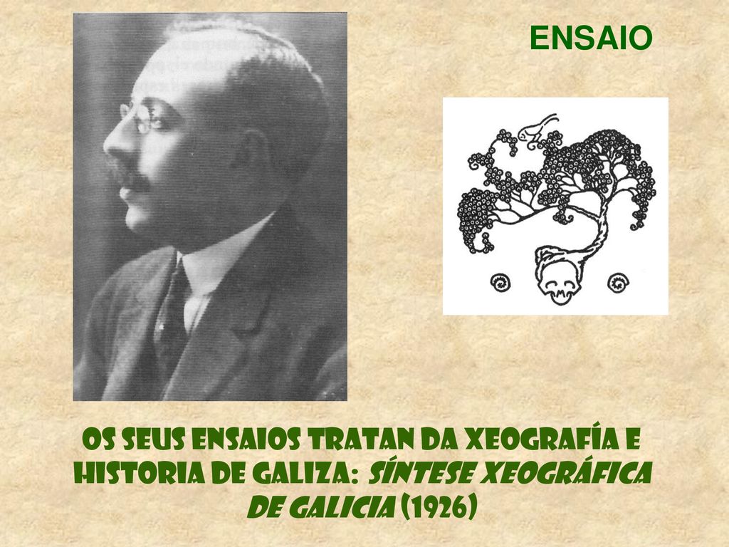 ENSAIO Os seus ensaios tratan da xeografía e historia de Galiza: Síntese xeográfica de Galicia (1926)