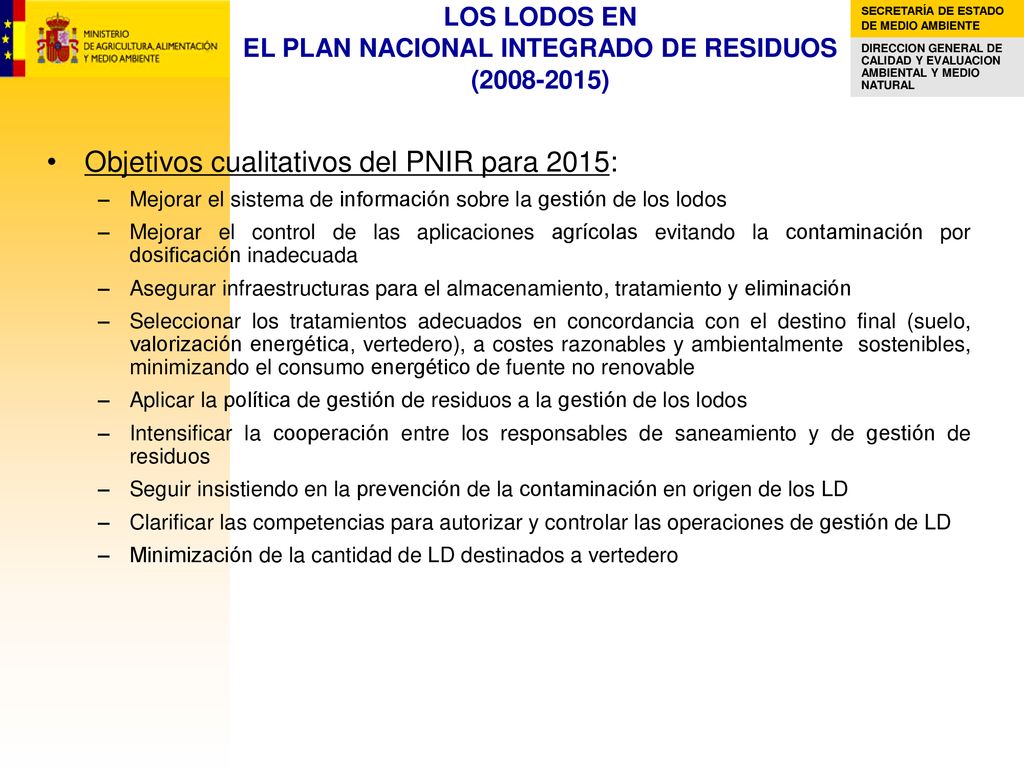 LOS LODOS EN EL PLAN NACIONAL INTEGRADO DE RESIDUOS ( )