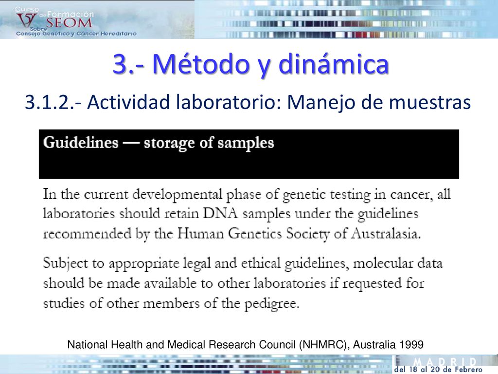 3.- Método y dinámica Actividad laboratorio: Manejo de muestras.