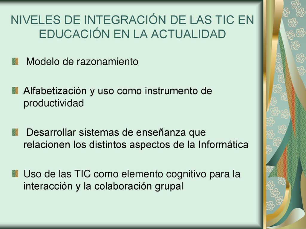 NIVELES DE INTEGRACIÓN DE LAS TIC EN EDUCACIÓN EN LA ACTUALIDAD