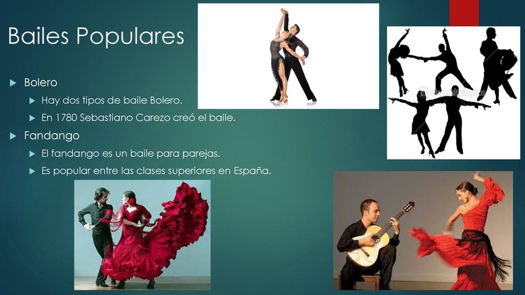 Bailes Populares Bolero Fandango Hay dos tipos de baile Bolero.