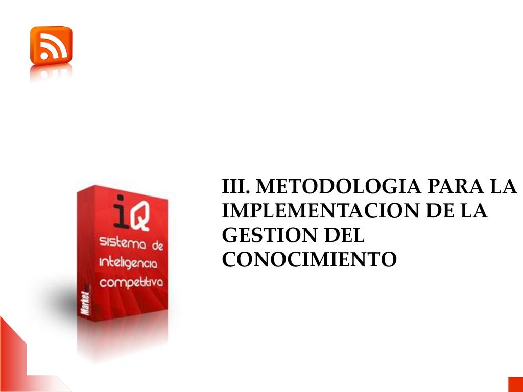 III. METODOLOGIA PARA LA IMPLEMENTACION DE LA GESTION DEL CONOCIMIENTO