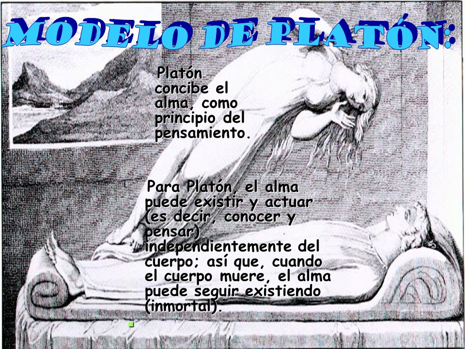 Modelo de Platón: Platón concibe el alma, como principio del pensamiento.