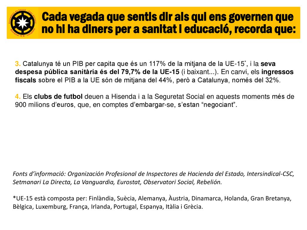 Cada vegada que sentis dir als qui ens governen que