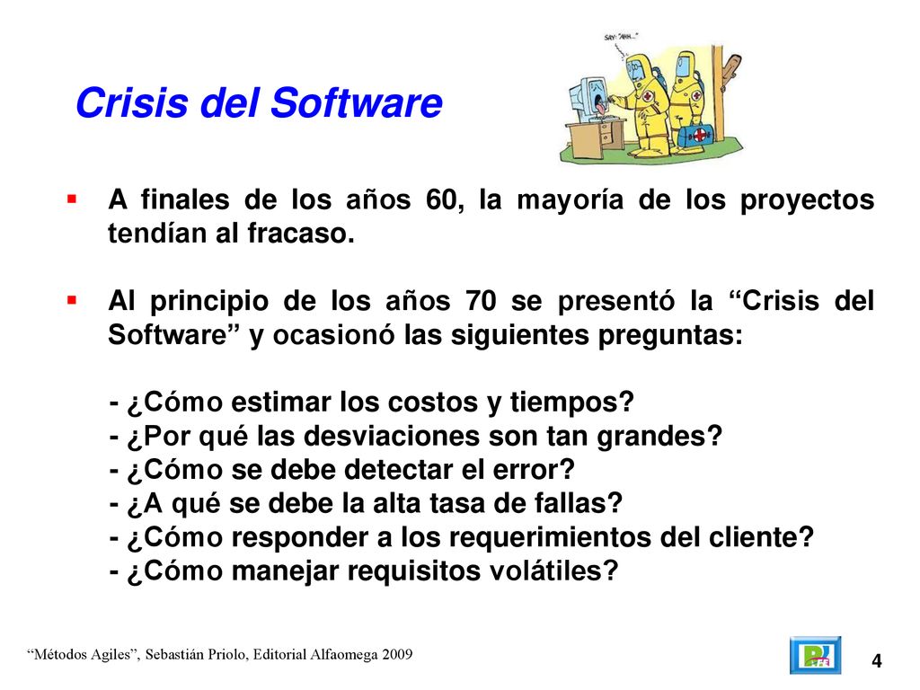 Crisis del Software A finales de los años 60, la mayoría de los proyectos tendían al fracaso.