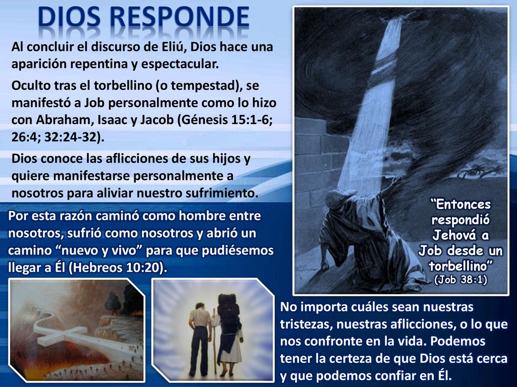 Entonces respondió Jehová a Job desde un torbellino (Job 38:1)