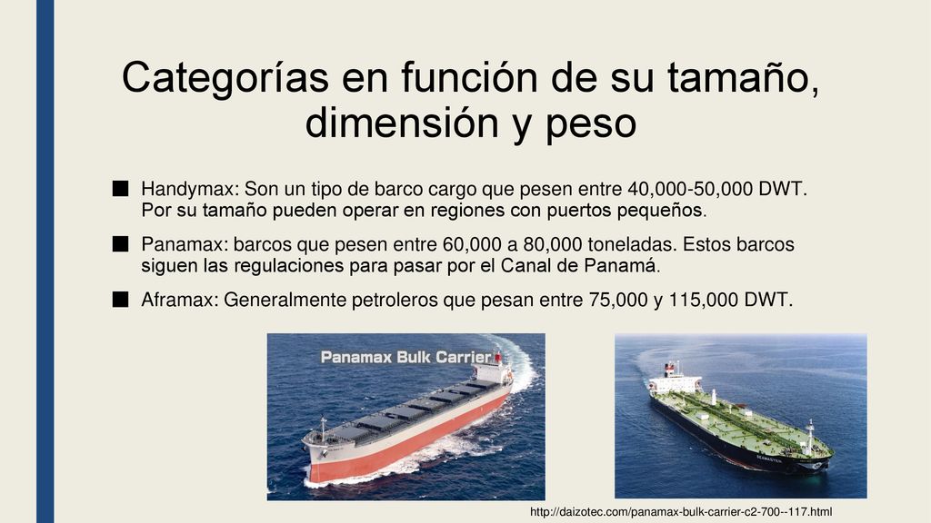 Categorías en función de su tamaño, dimensión y peso