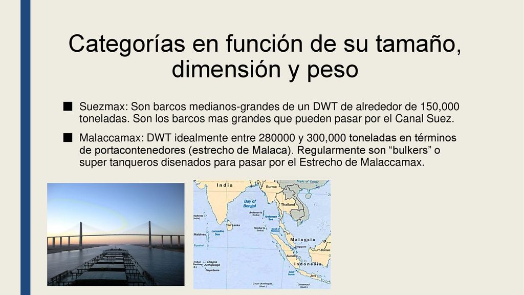 Categorías en función de su tamaño, dimensión y peso