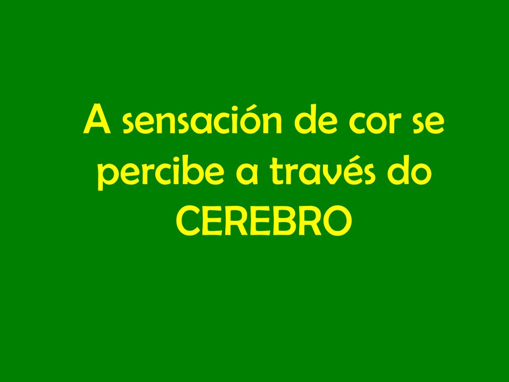 A sensación de cor se percibe a través do CEREBRO