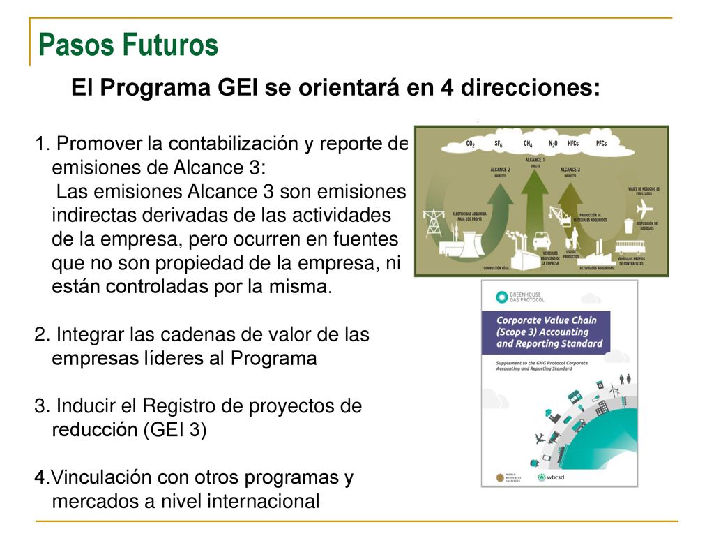 Pasos Futuros El Programa GEI se orientará en 4 direcciones: