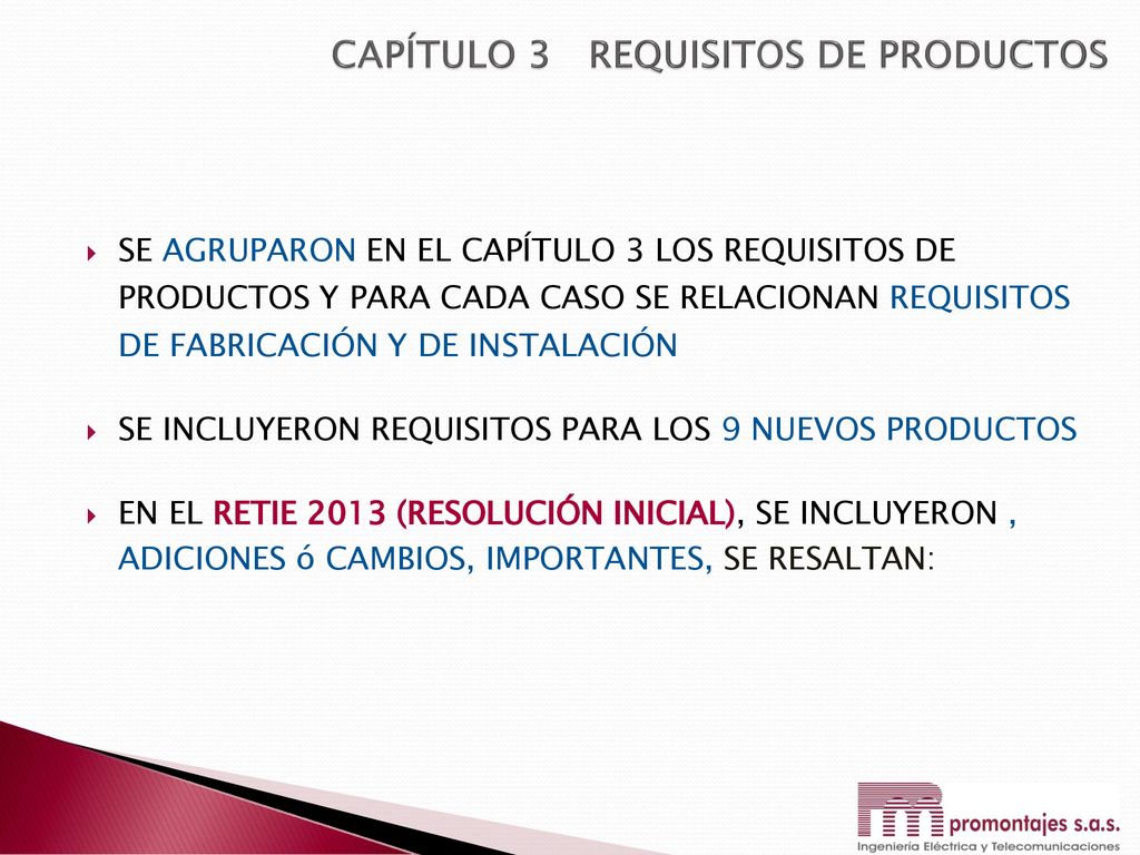 CAPÍTULO 3 REQUISITOS DE PRODUCTOS