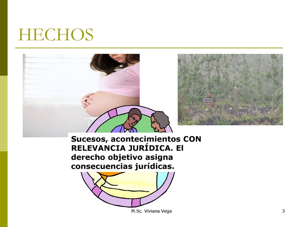 HECHOS Sucesos, acontecimientos CON RELEVANCIA JURÍDICA. El derecho objetivo asigna consecuencias jurídicas.
