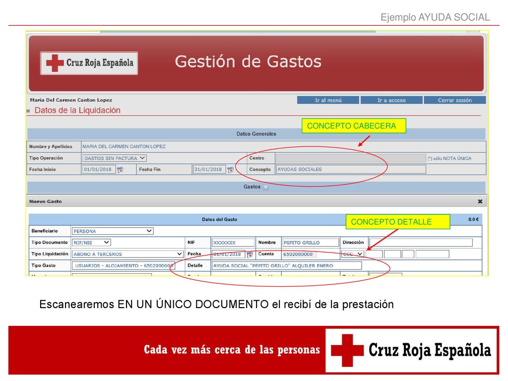 Escanearemos EN UN ÚNICO DOCUMENTO el recibí de la prestación